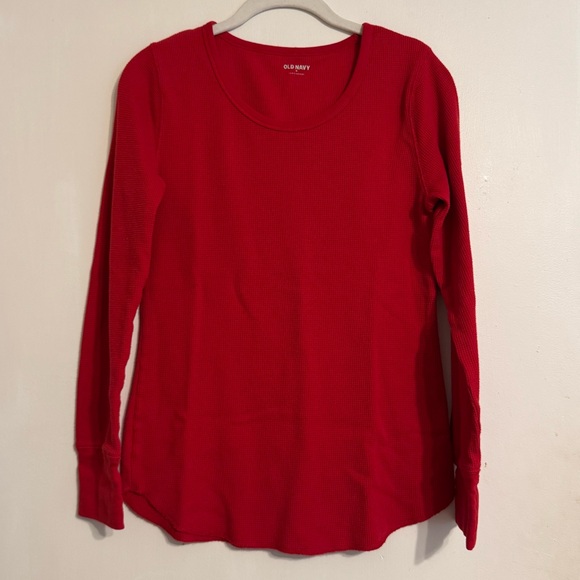 Old Navy Tops - Old Navy Red Waffle Knit Long Sleeve T-Shirt